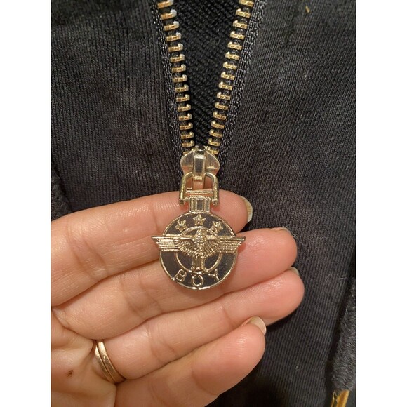 Unisex Boy London Black Gold Hoodie Pullover Hooded Full zip sweater Sz XL - Picture 2 of 9